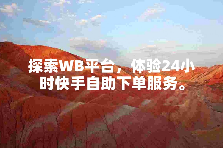 探索WB平台，体验24小时快手自助下单服务。