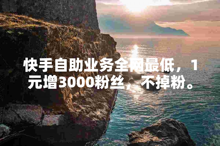 快手自助业务全网最低，1元增3000粉丝，不掉粉。