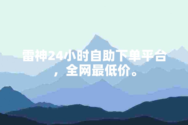 雷神24小时自助下单平台，全网最低价。