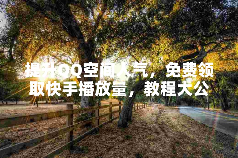 提升QQ空间人气，免费领取快手播放量，教程大公开。