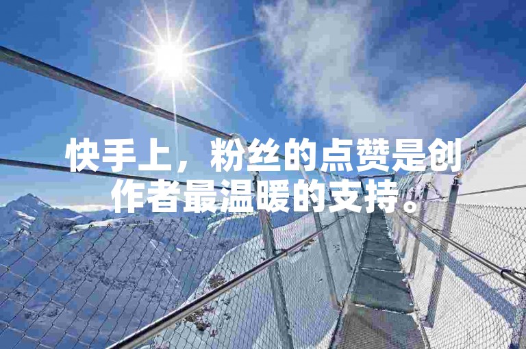 快手上，粉丝的点赞是创作者最温暖的支持。