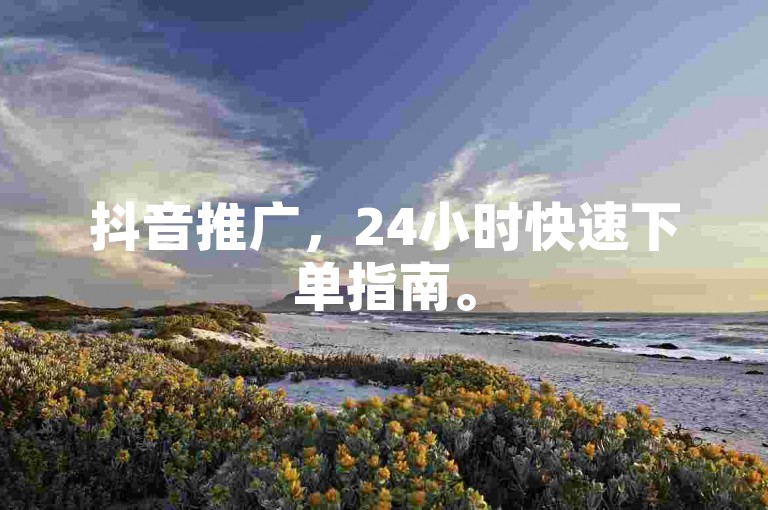 抖音推广，24小时快速下单指南。