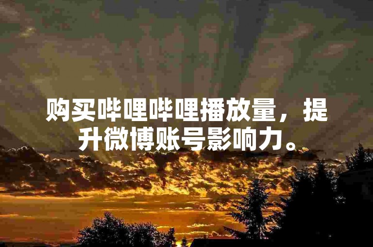 购买哔哩哔哩播放量，提升微博账号影响力。