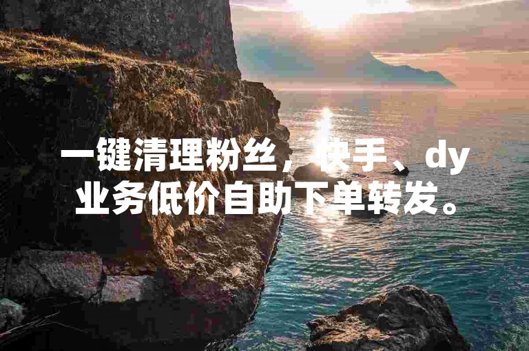 一键清理粉丝，快手、dy业务低价自助下单转发。