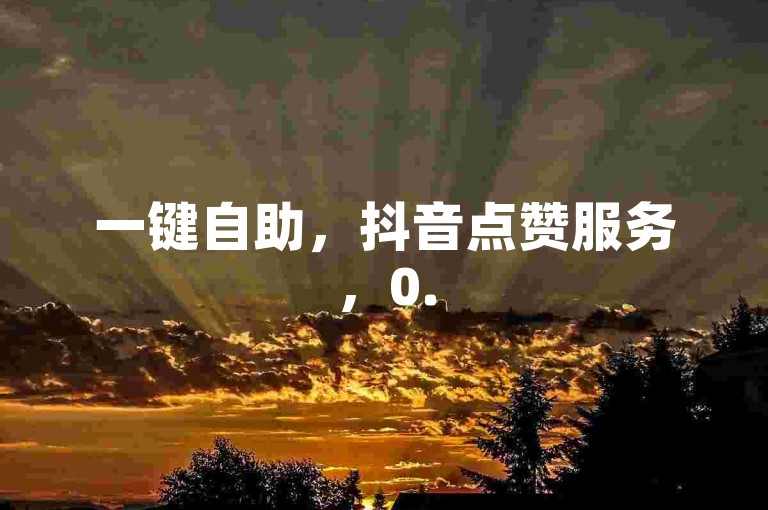 一键自助，抖音点赞服务，0.5元享1000赞。