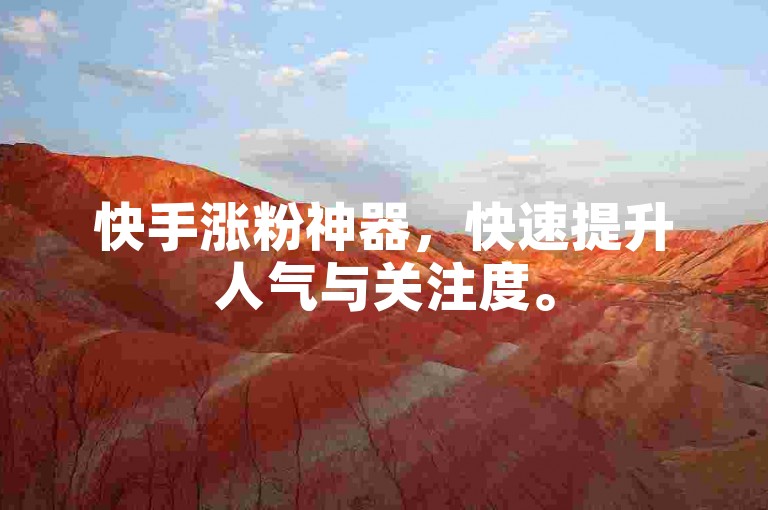 快手涨粉神器，快速提升人气与关注度。