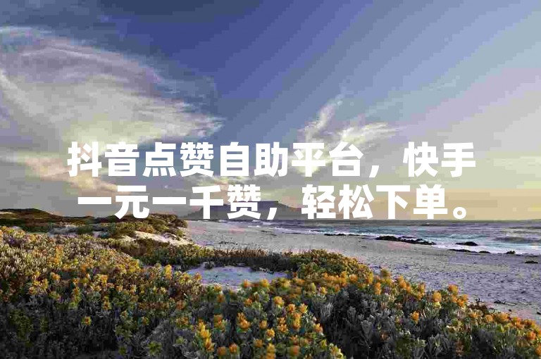 抖音点赞自助平台，快手一元一千赞，轻松下单。