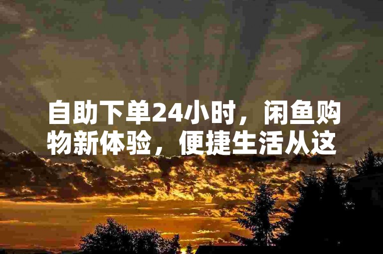 自助下单24小时，闲鱼购物新体验，便捷生活从这里开始！