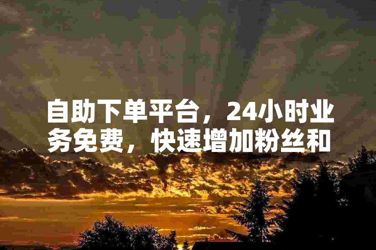 自助下单平台，24小时业务免费，快速增加粉丝和点赞。