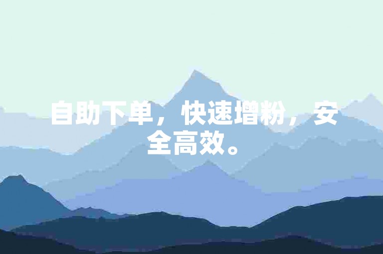 自助下单，快速增粉，安全高效。