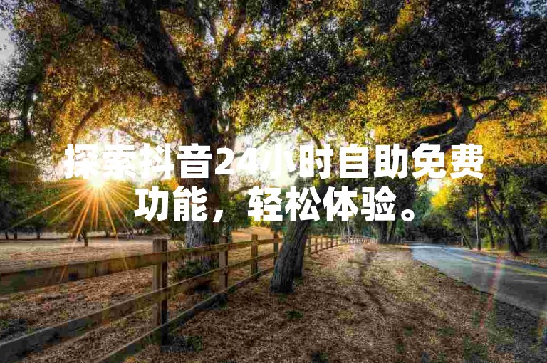 探索抖音24小时自助免费功能，轻松体验。