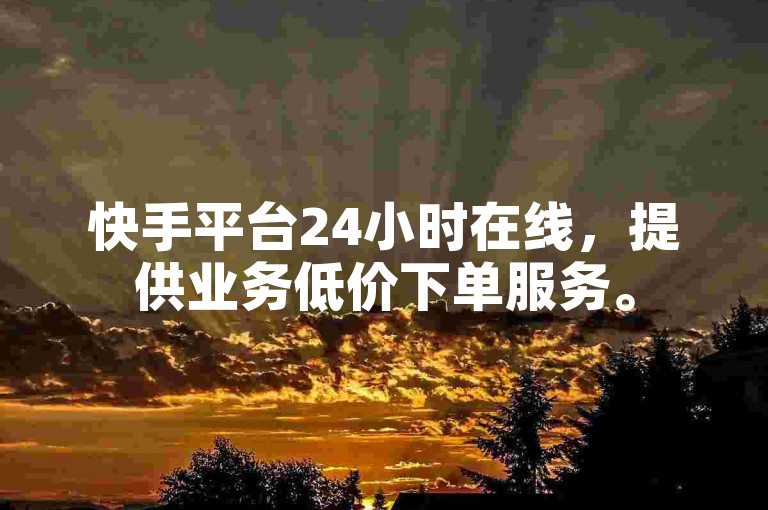 快手平台24小时在线，提供业务低价下单服务。