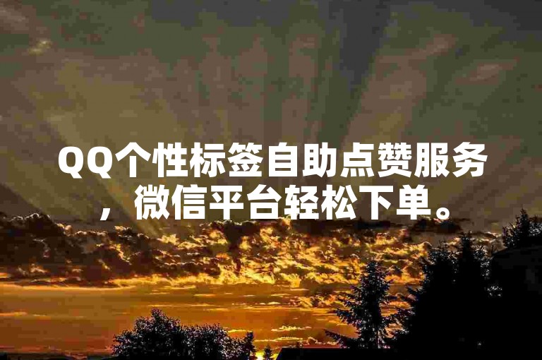 QQ个性标签自助点赞服务，微信平台轻松下单。