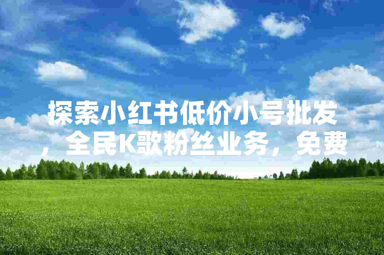 探索小红书低价小号批发，全民K歌粉丝业务，免费领取一万快手播放量。