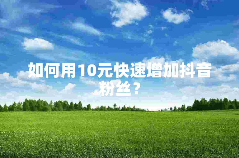 如何用10元快速增加抖音粉丝？