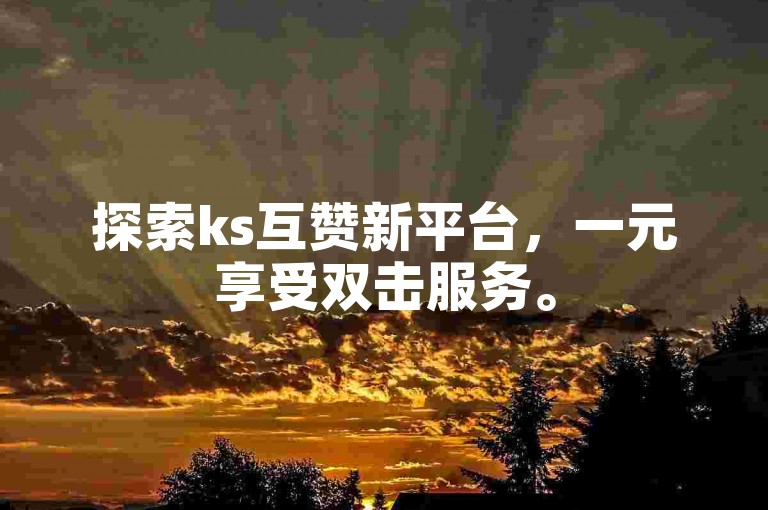 探索ks互赞新平台，一元享受双击服务。
