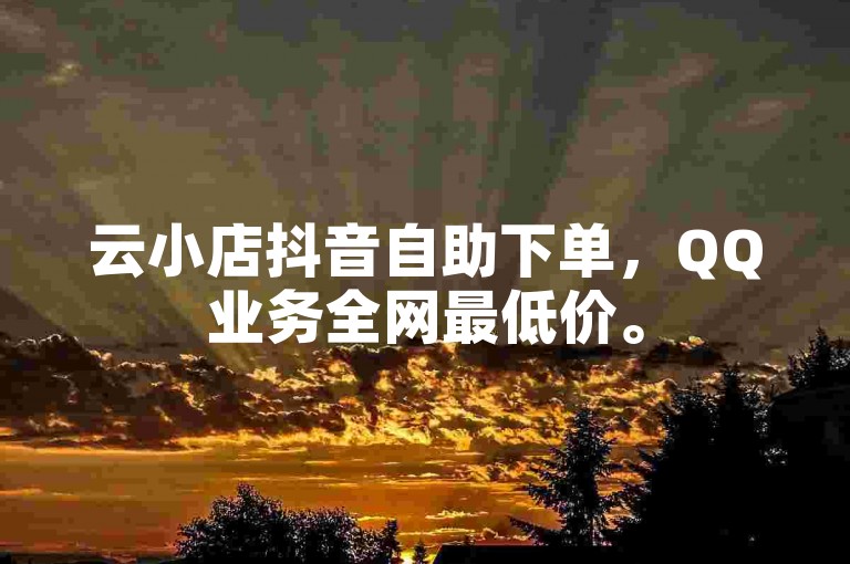 云小店抖音自助下单，QQ业务全网最低价。