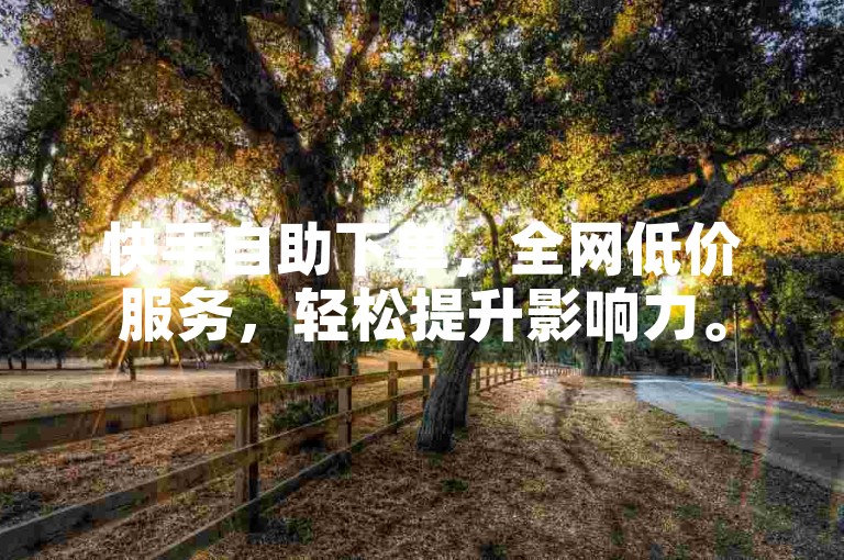 快手自助下单，全网低价服务，轻松提升影响力。