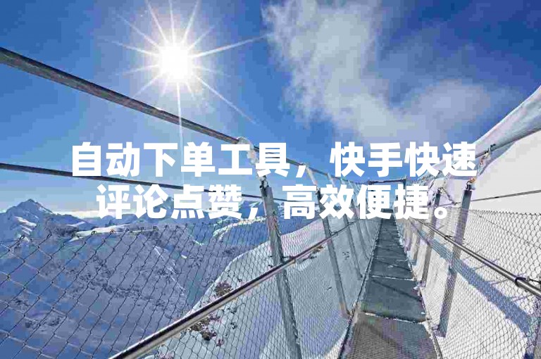 自动下单工具，快手快速评论点赞，高效便捷。