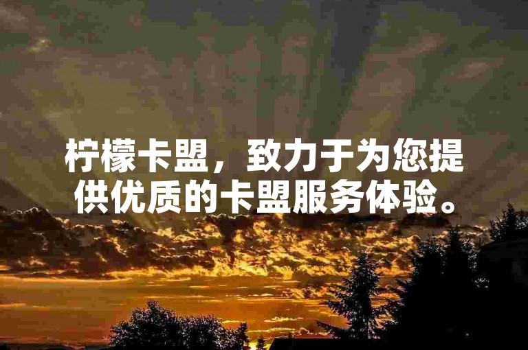 柠檬卡盟，致力于为您提供优质的卡盟服务体验。