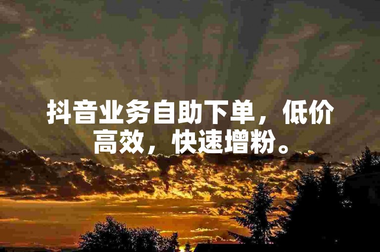 抖音业务自助下单，低价高效，快速增粉。