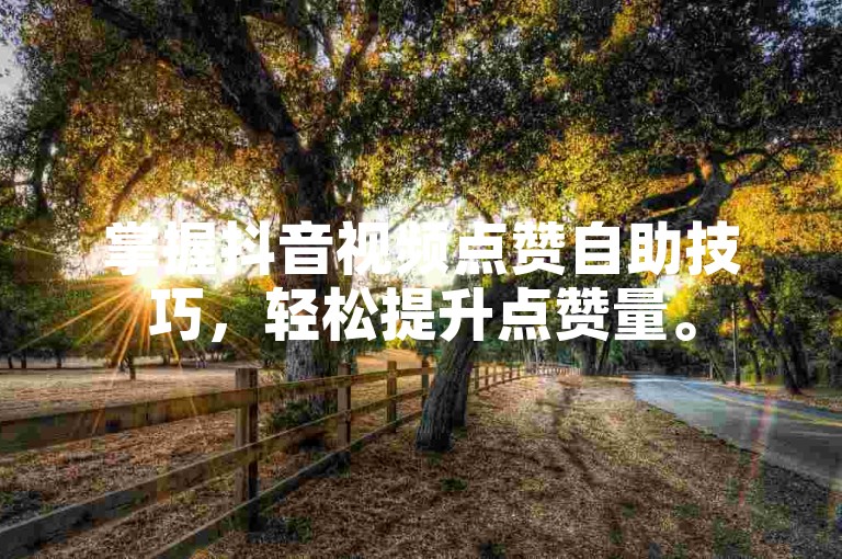 掌握抖音视频点赞自助技巧，轻松提升点赞量。