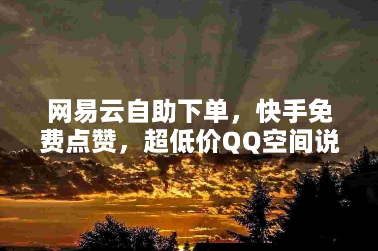 网易云自助下单，快手免费点赞，超低价QQ空间说说赞。