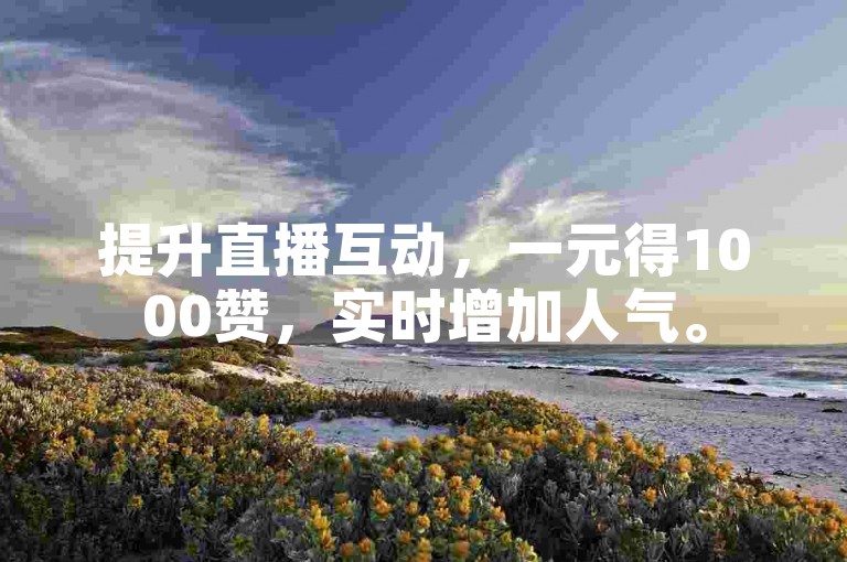 提升直播互动，一元得1000赞，实时增加人气。