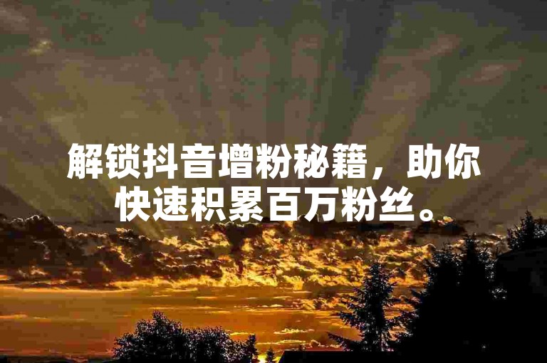 解锁抖音增粉秘籍，助你快速积累百万粉丝。