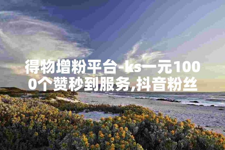 得物增粉平台-ks一元1000个赞秒到服务,抖音粉丝轻松涨。