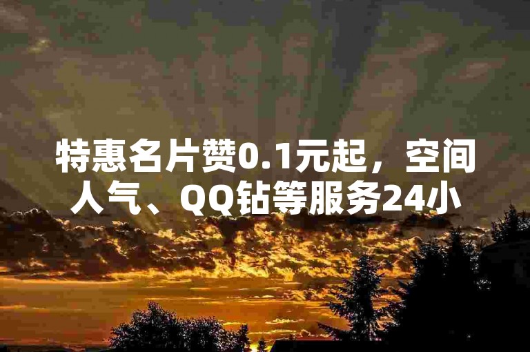 特惠名片赞0.1元起，空间人气、QQ钻等服务24小时在线购买。