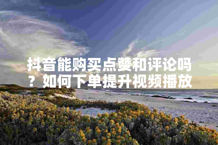 抖音能购买点赞和评论吗？如何下单提升视频播放量？
