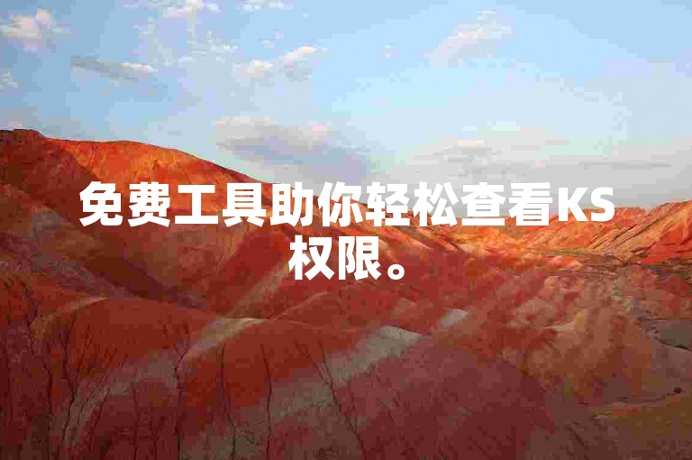 免费工具助你轻松查看KS权限。