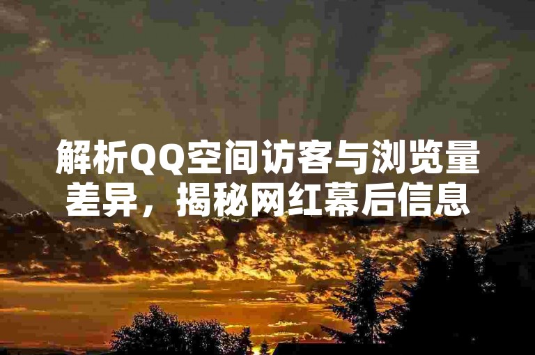 解析QQ空间访客与浏览量差异，揭秘网红幕后信息。