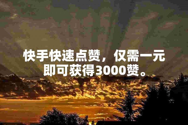 快手快速点赞，仅需一元即可获得3000赞。
