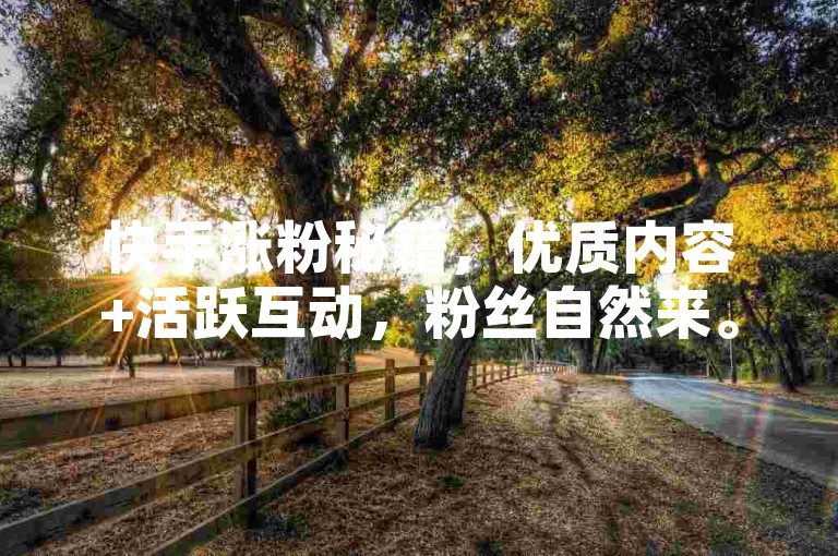 快手涨粉秘籍，优质内容+活跃互动，粉丝自然来。
