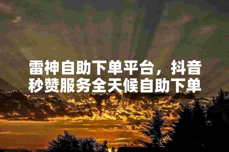 雷神自助下单平台，抖音秒赞服务全天候自助下单。