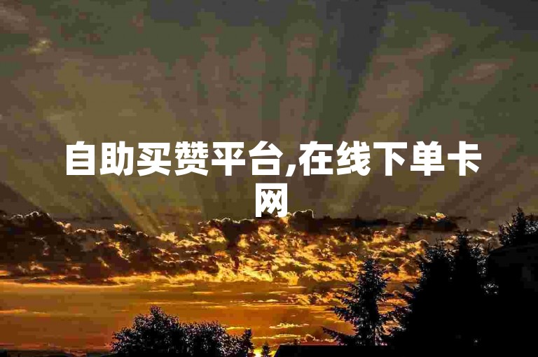 自助买赞平台,在线下单卡网
