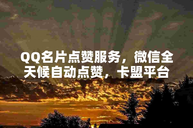 QQ名片点赞服务，微信全天候自动点赞，卡盟平台优惠下单 - 黑市网。