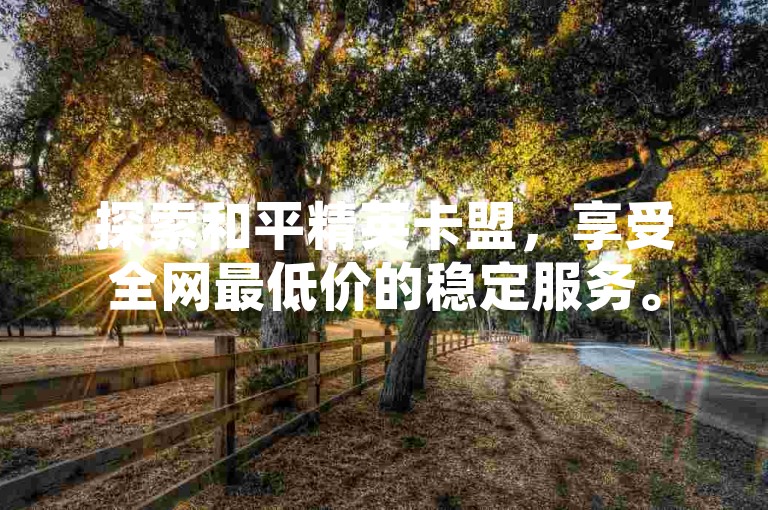探索和平精英卡盟，享受全网最低价的稳定服务。