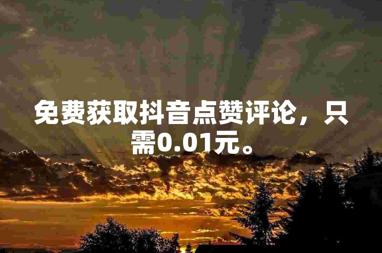免费获取抖音点赞评论，只需0.01元。