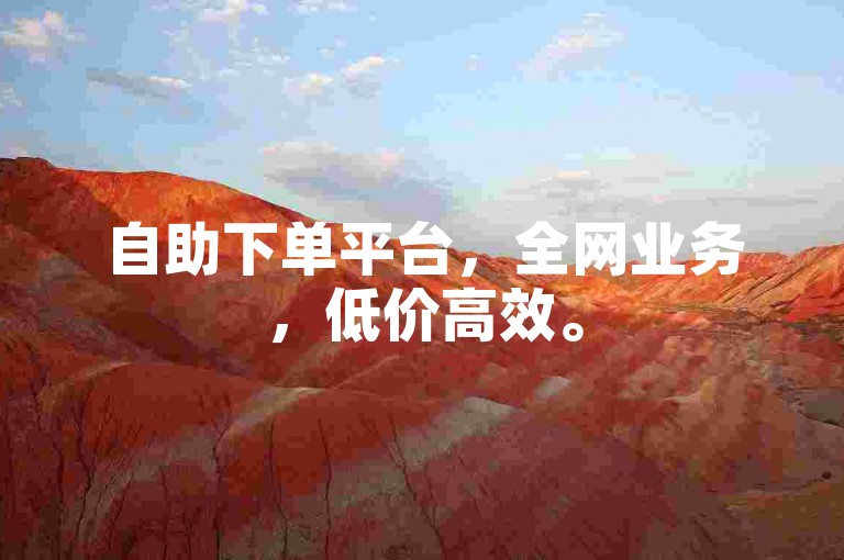 自助下单平台，全网业务，低价高效。