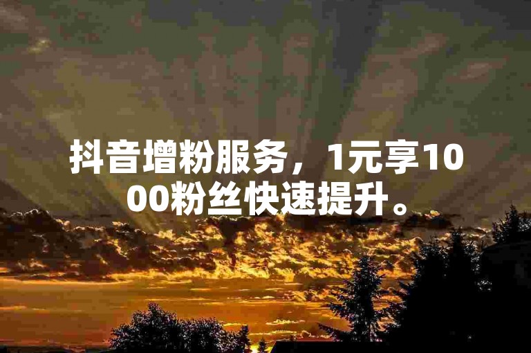 抖音增粉服务，1元享1000粉丝快速提升。