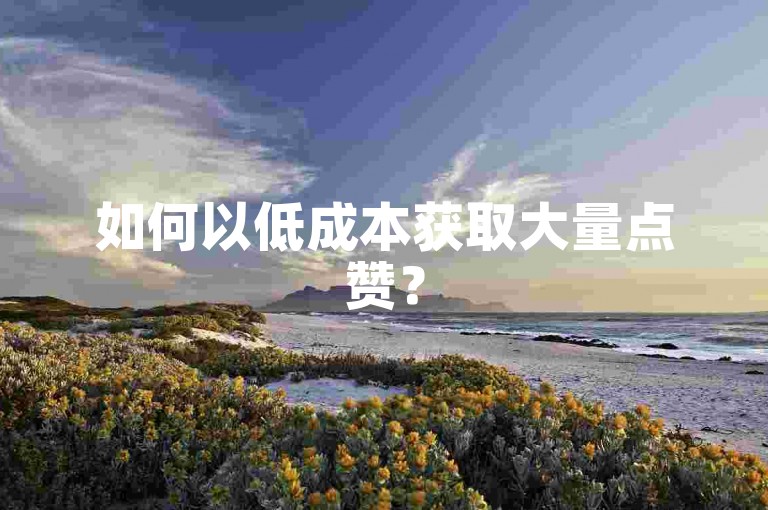 如何以低成本获取大量点赞？