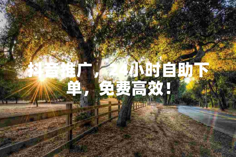抖音推广，24小时自助下单，免费高效！