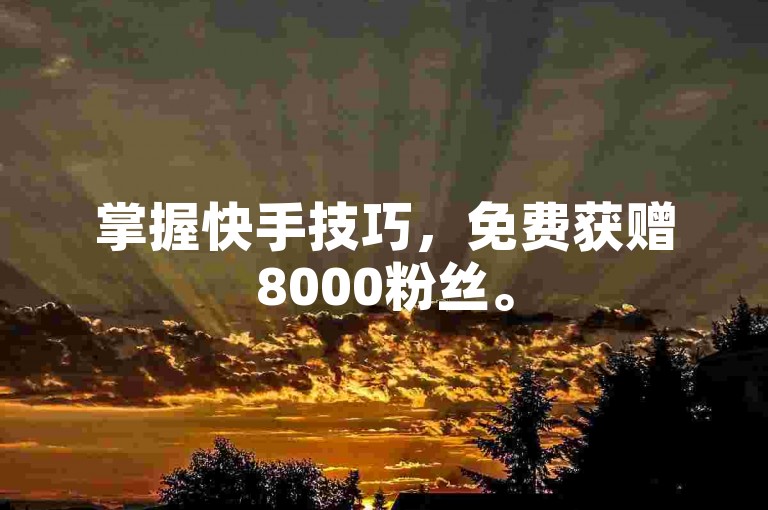 掌握快手技巧，免费获赠8000粉丝。
