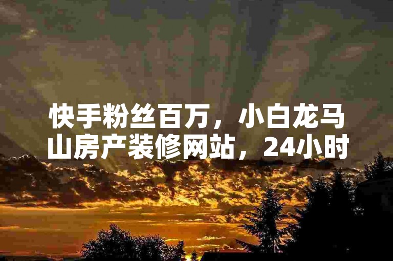 快手粉丝百万，小白龙马山房产装修网站，24小时自助下单商城。
