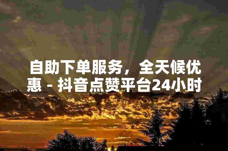 自助下单服务，全天候优惠 - 抖音点赞平台24小时在线。