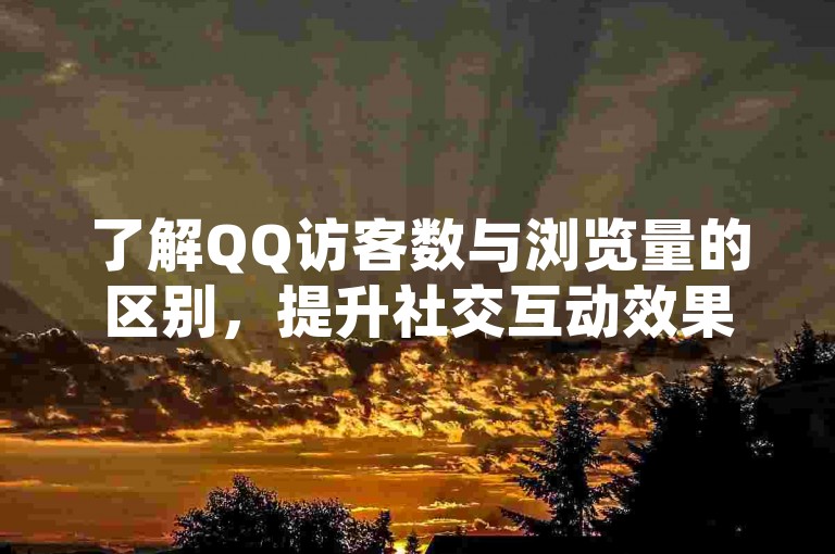 了解QQ访客数与浏览量的区别，提升社交互动效果。