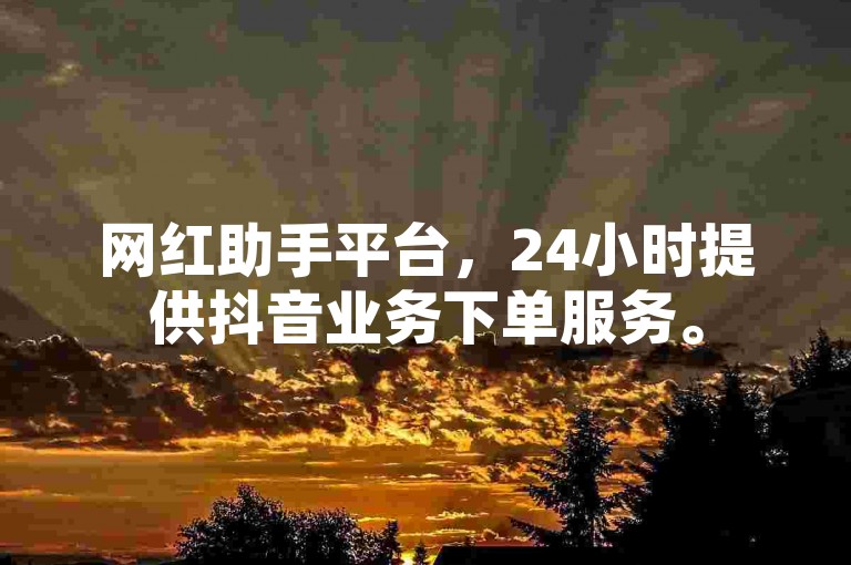网红助手平台，24小时提供抖音业务下单服务。